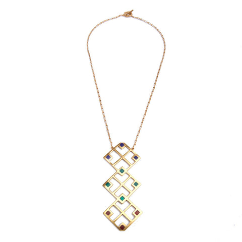 Square Lattice Pendant - Afghanistan